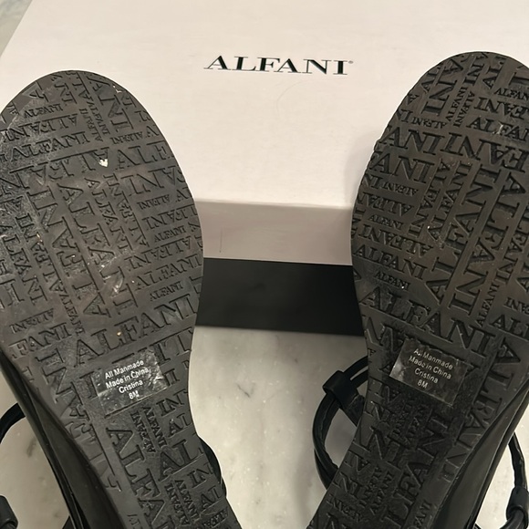 Alfani Black Sandals with Ankle Straps and Open-Toe Design - Picture 3 of 4